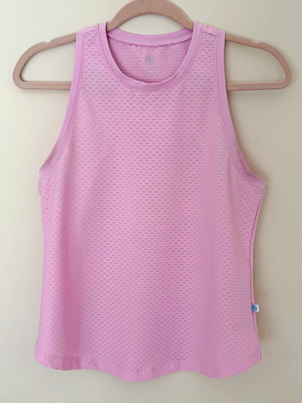 Addison Bay Womens Small Pink Textured Tank Scoop Neck